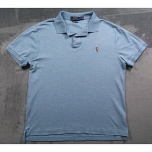 Polo Ralph Lauren Shirt Mens Size Medium Blue Short Sleeve Custom Slim Fit
